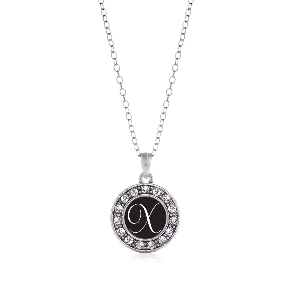 My Script Initials - Letter X Circle Charm