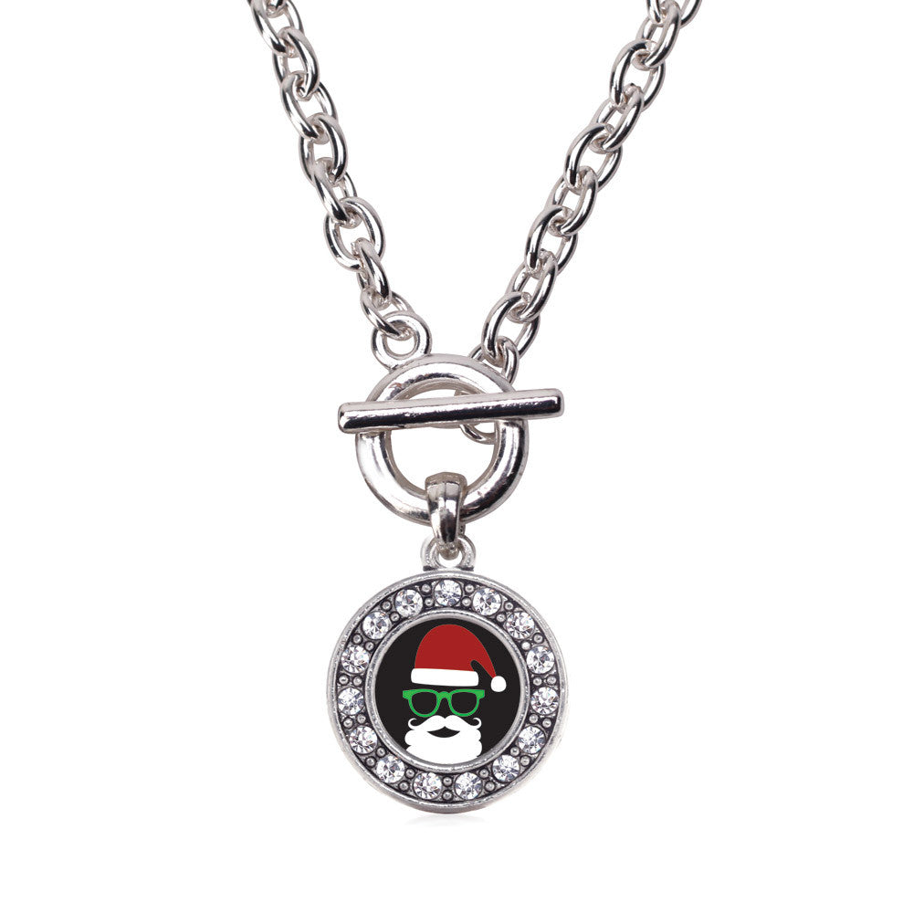 Hipster Santa Circle Charm