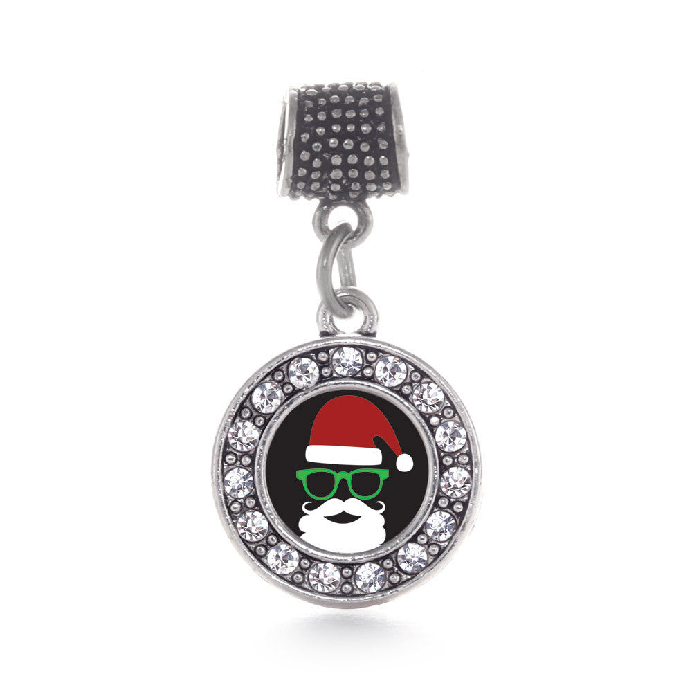 Hipster Santa Circle Charm