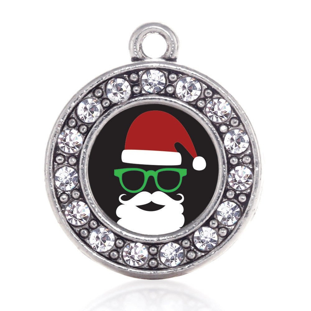 Hipster Santa Circle Charm
