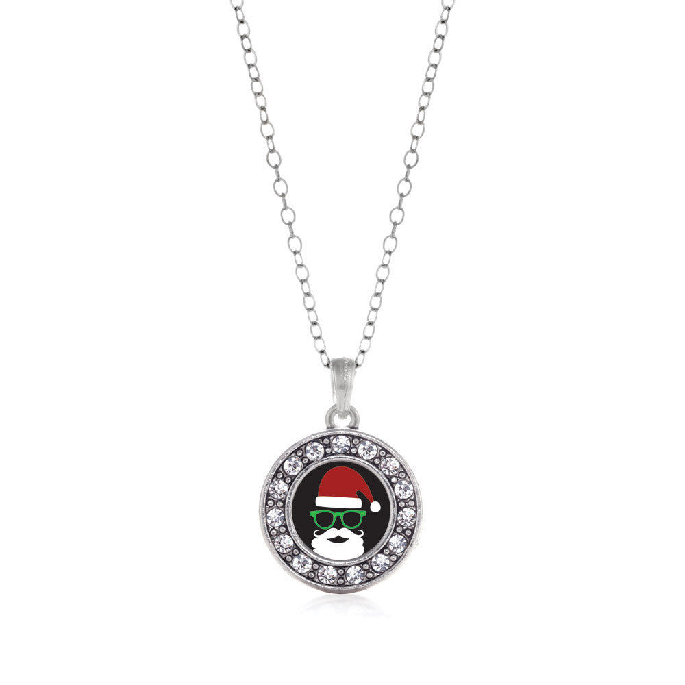 Hipster Santa Circle Charm