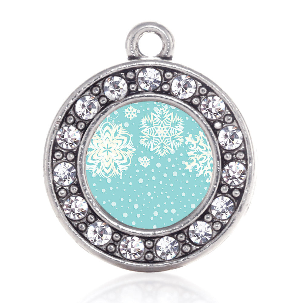 Falling Snowflakes Circle Charm