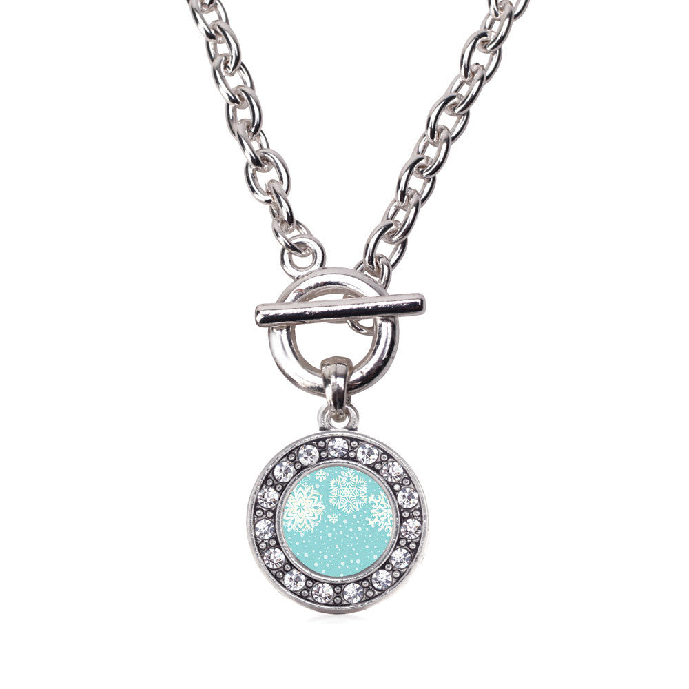 Falling Snowflakes Circle Charm