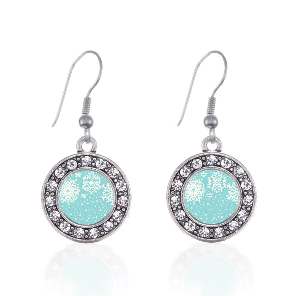 Falling Snowflakes Circle Charm