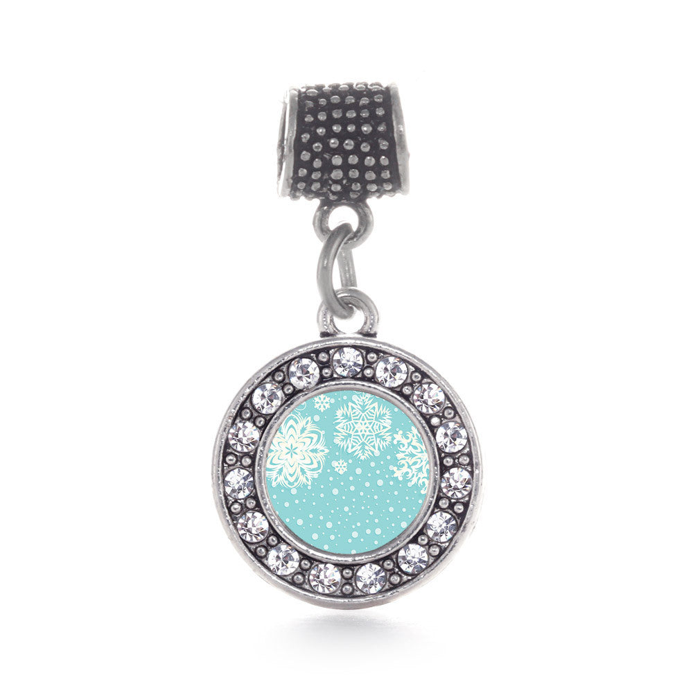 Falling Snowflakes Circle Charm