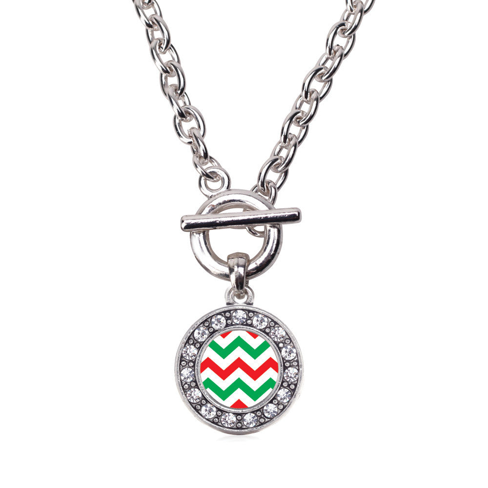 Holiday Chevron Circle Charm