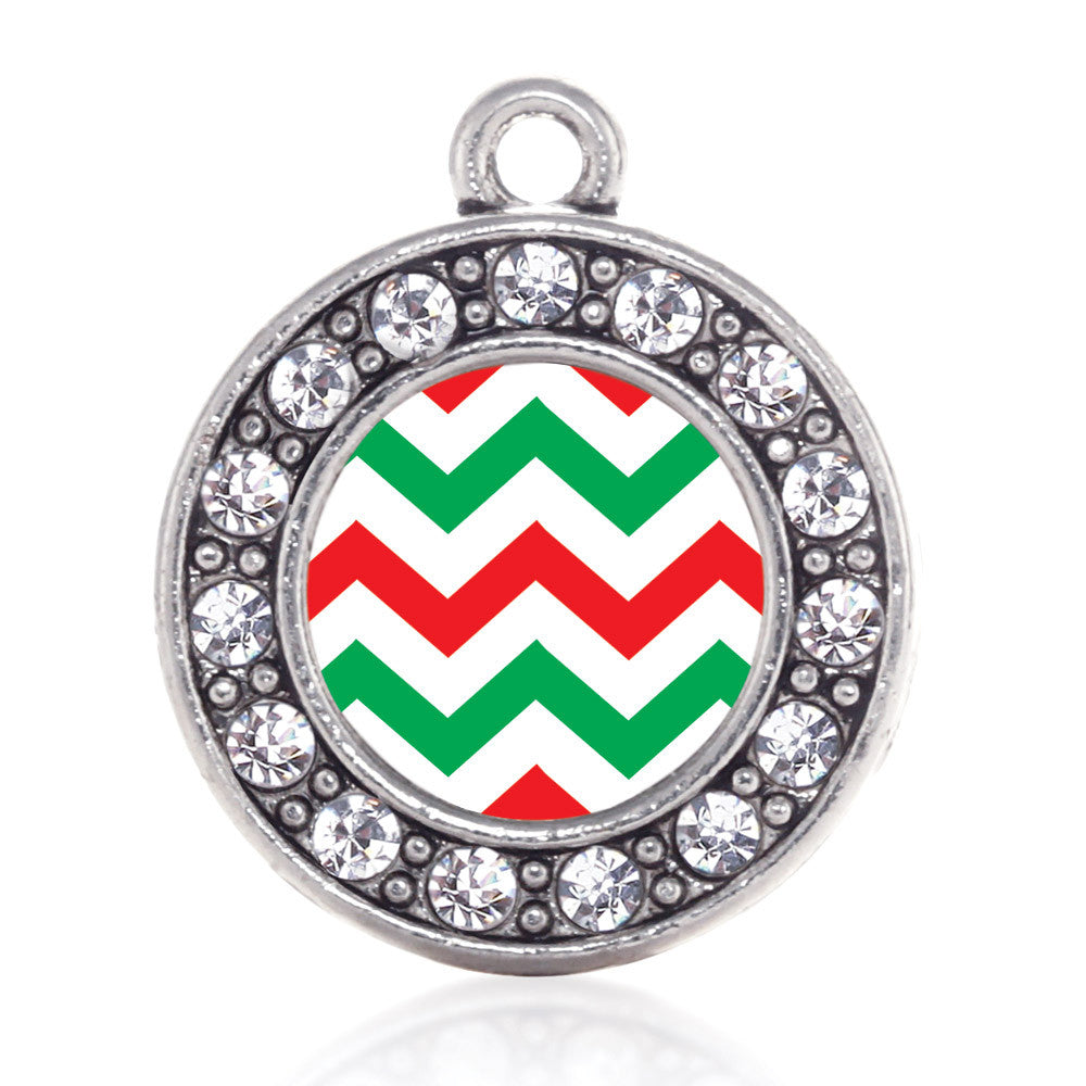 Holiday Chevron Circle Charm