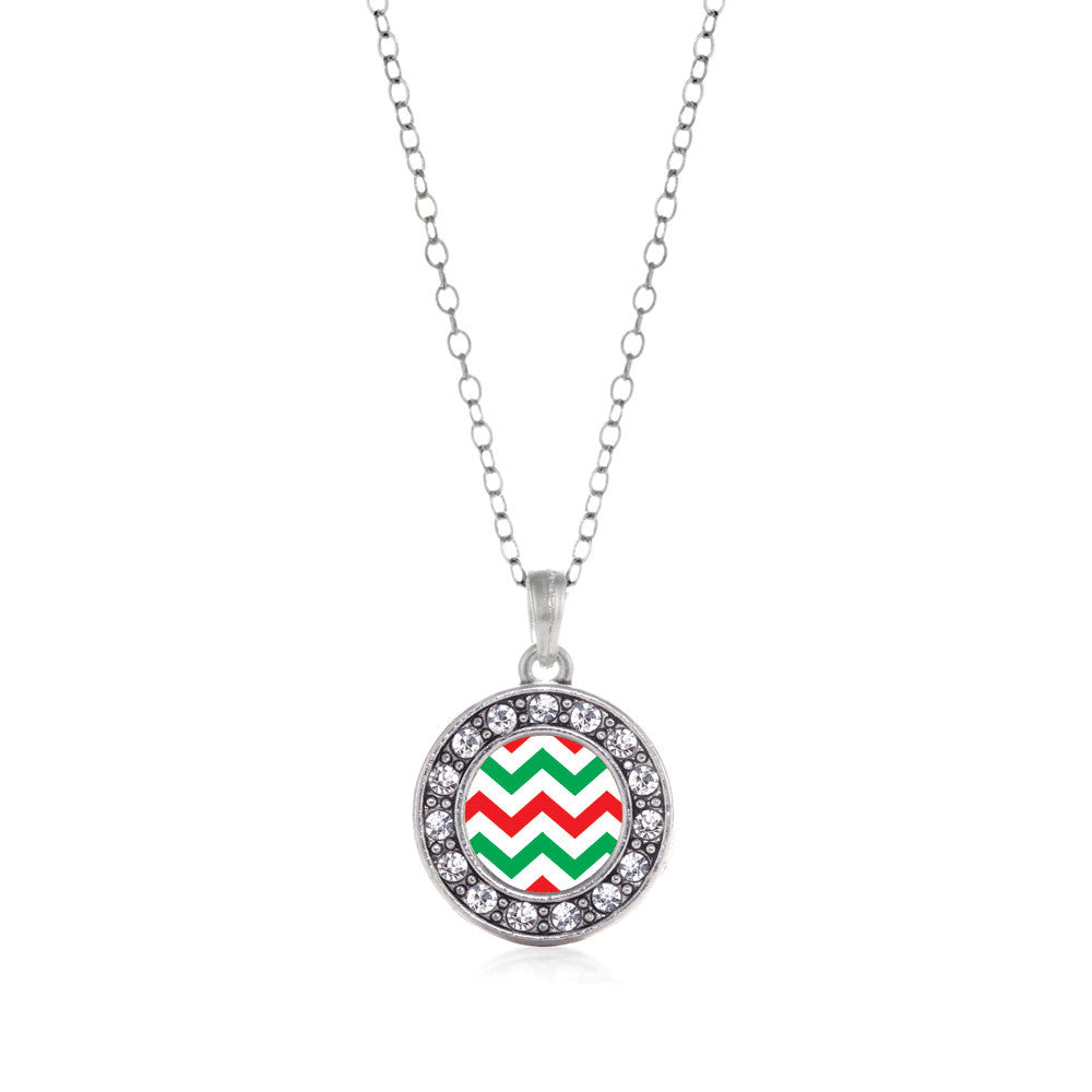 Holiday Chevron Circle Charm