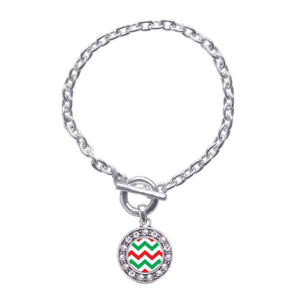 Holiday Chevron Circle Charm