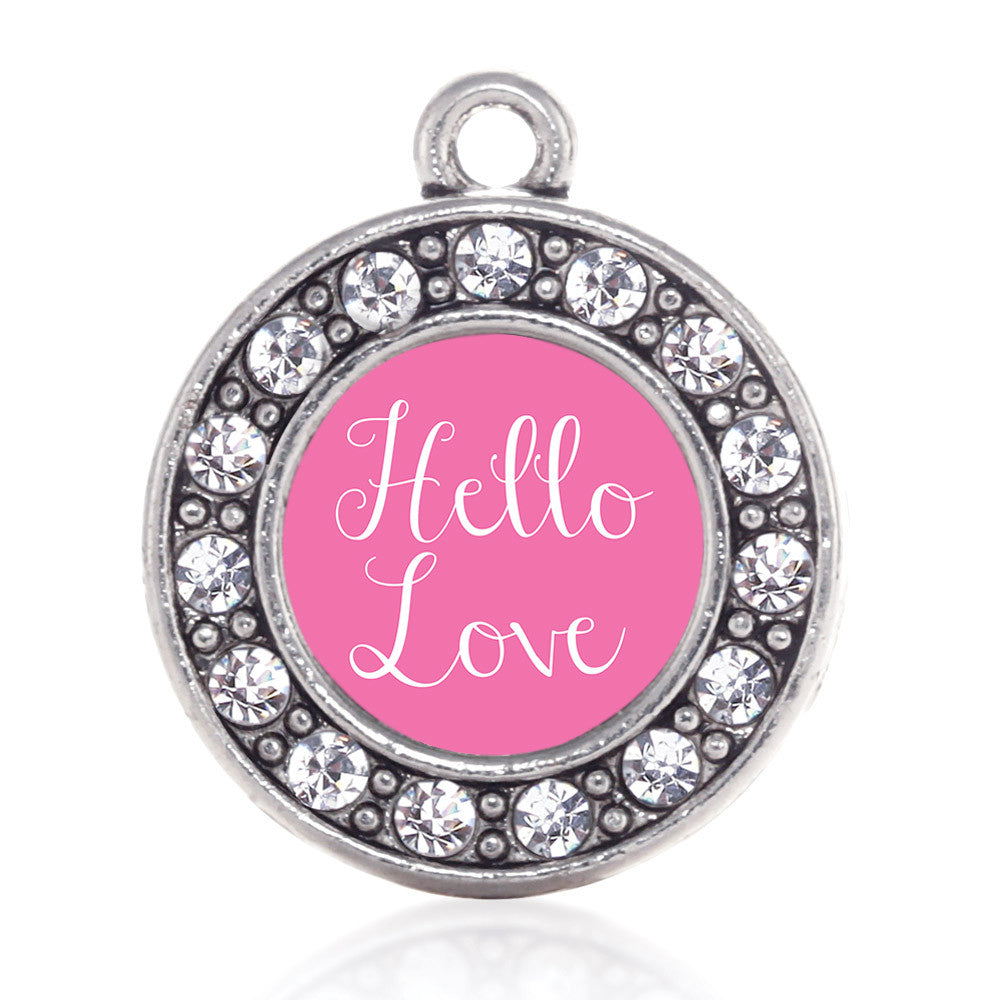 Hello Love Circle Charm
