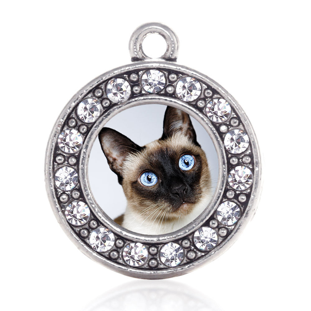 Siamese Cat Circle Charm