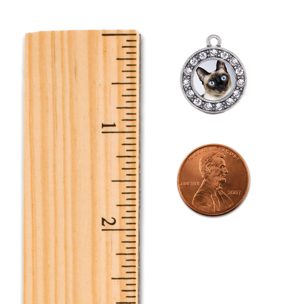 Siamese Cat Circle Charm