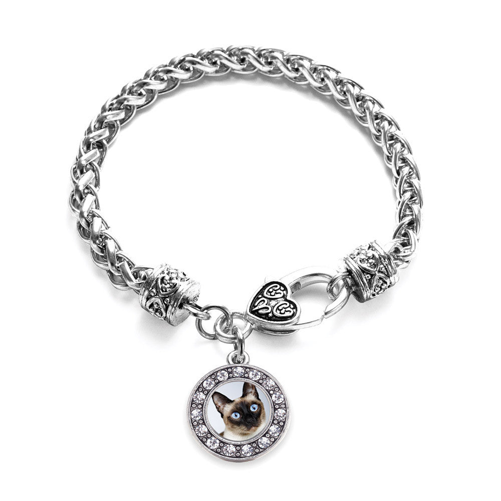 Siamese Cat Circle Charm