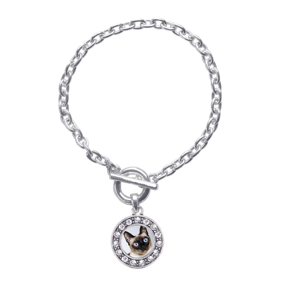 Siamese Cat Circle Charm