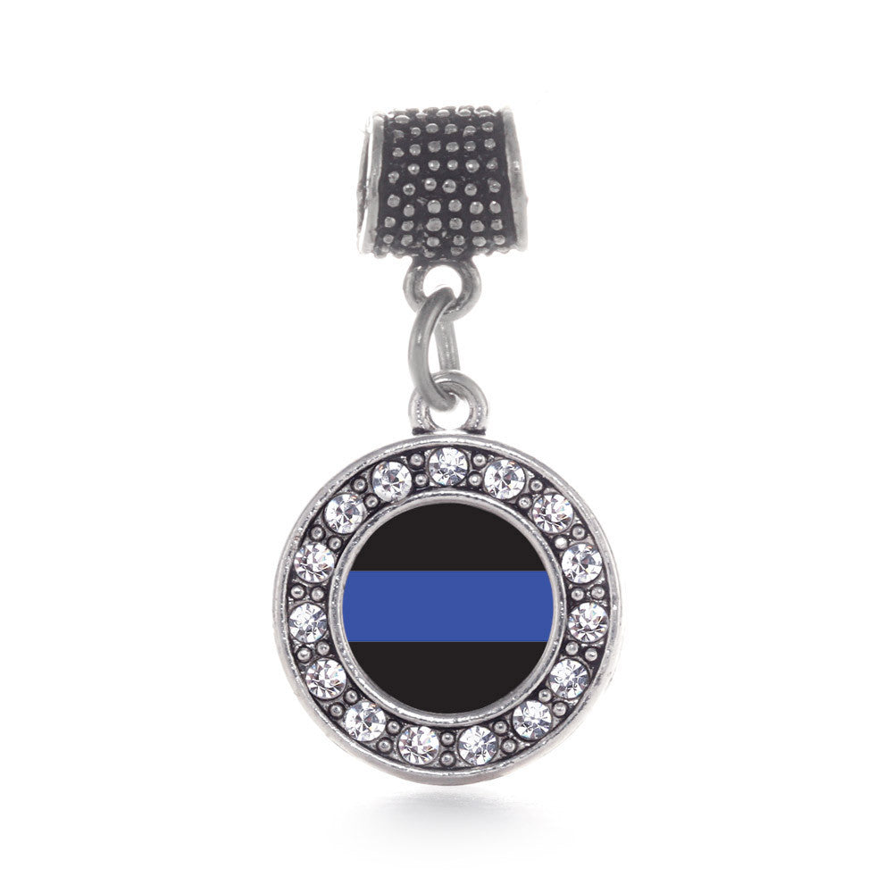 Blue Line Law Enforcement Support Circle Charm