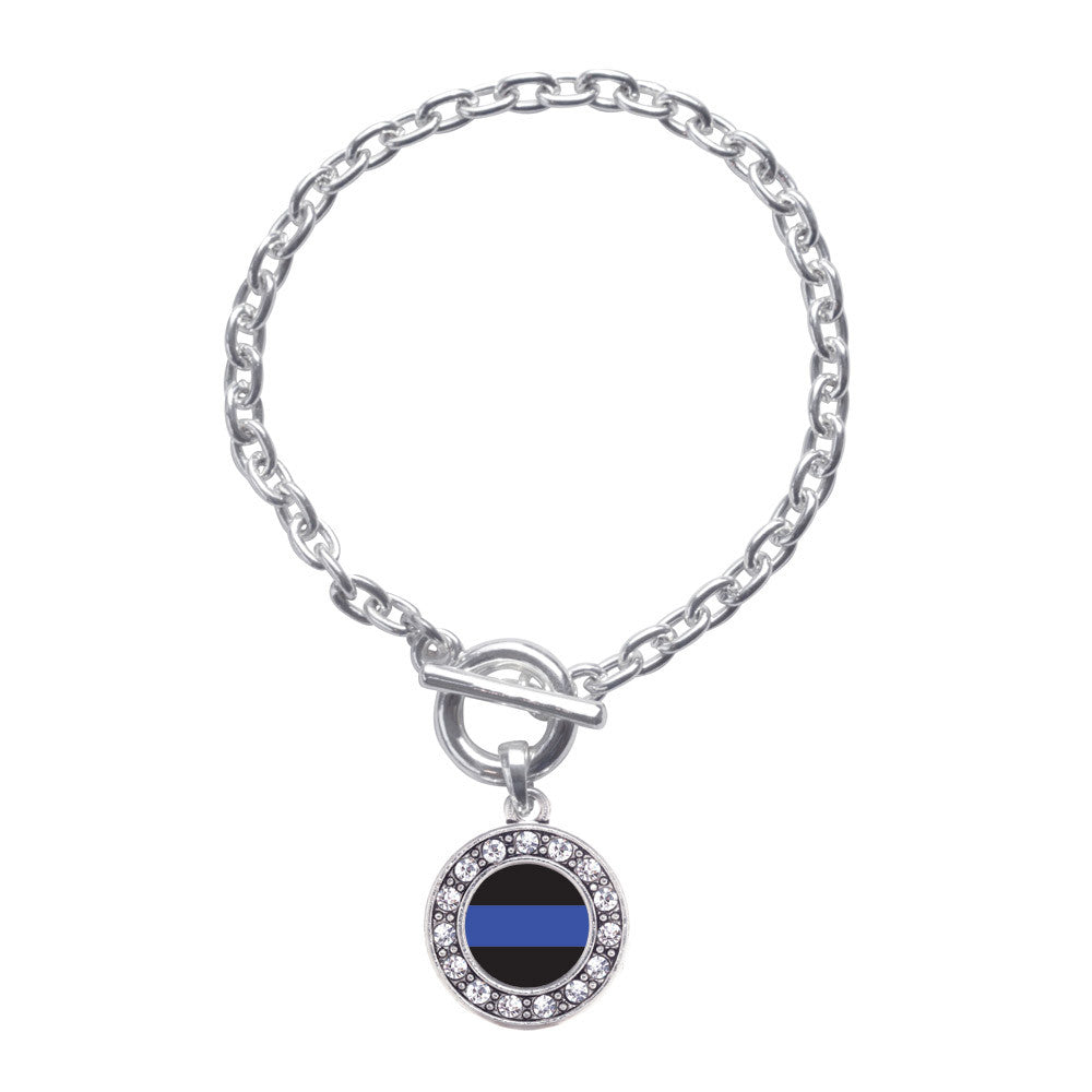 Blue Line Law Enforcement Support Circle Charm