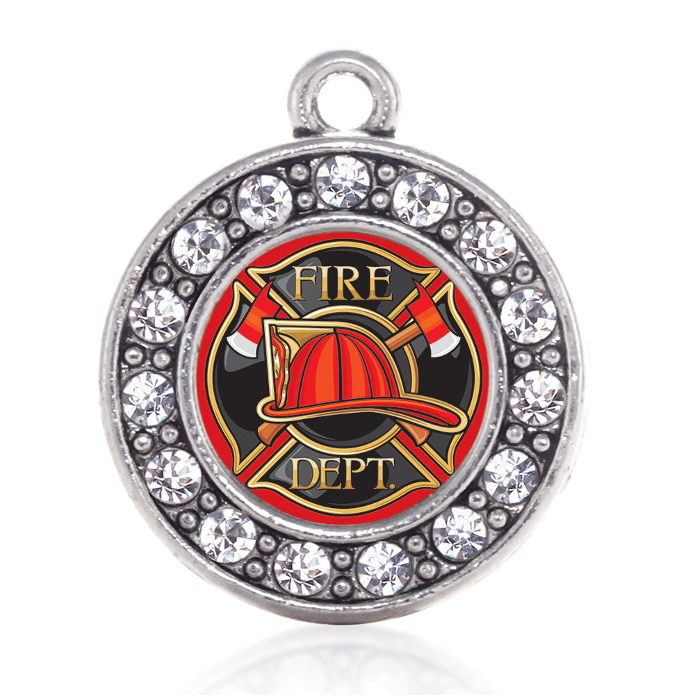 Fire Department Badge Circle Charm