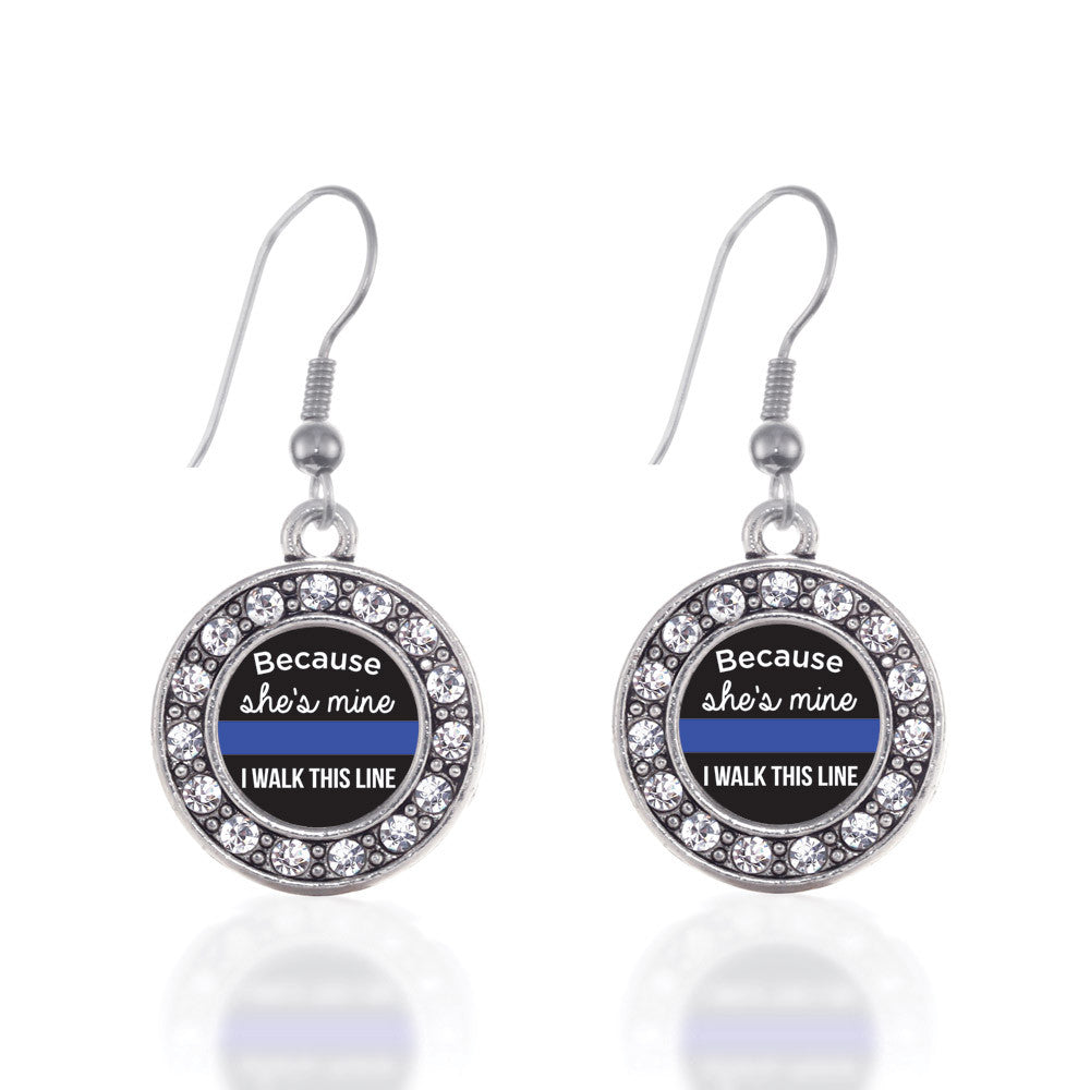 Because She's Mine Blue Line Circle Charm
