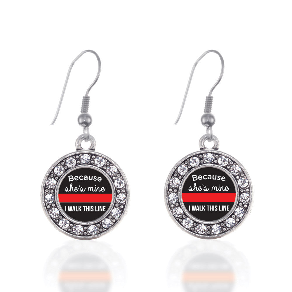 Because She's Mine Red Line Circle Charm
