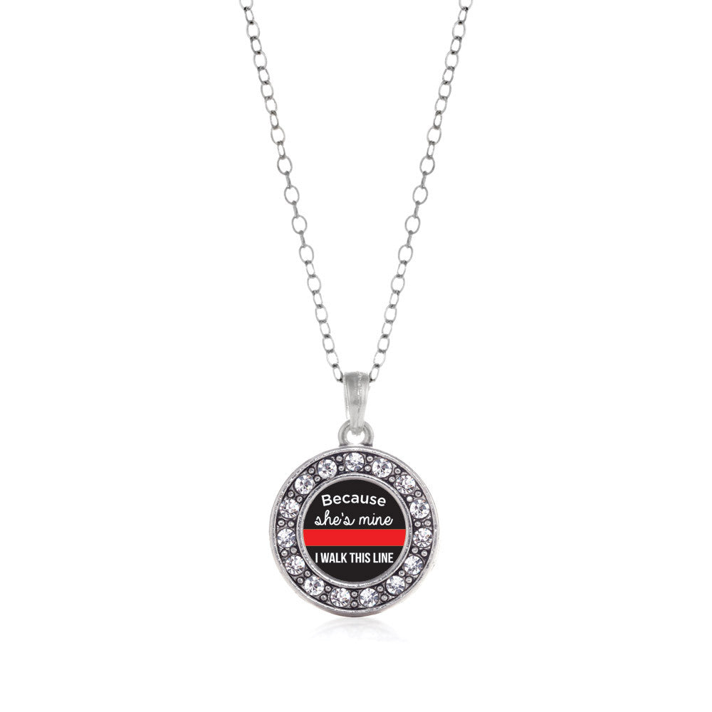 Because She's Mine Red Line Circle Charm
