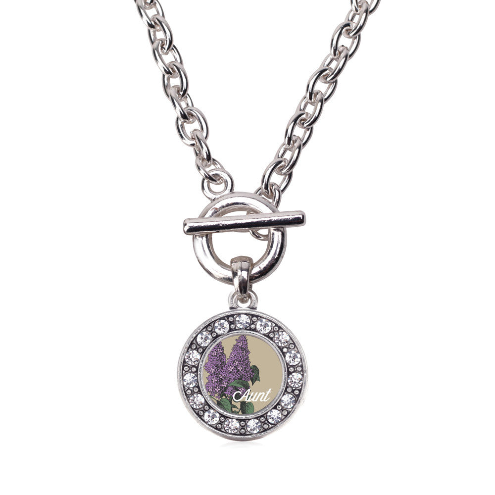 Aunt Lilac Flower Circle Charm