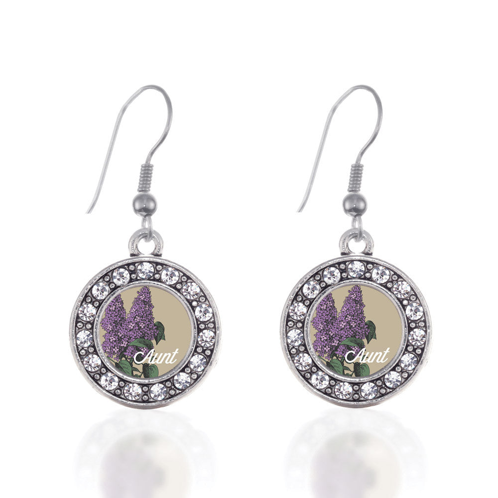 Aunt Lilac Flower Circle Charm