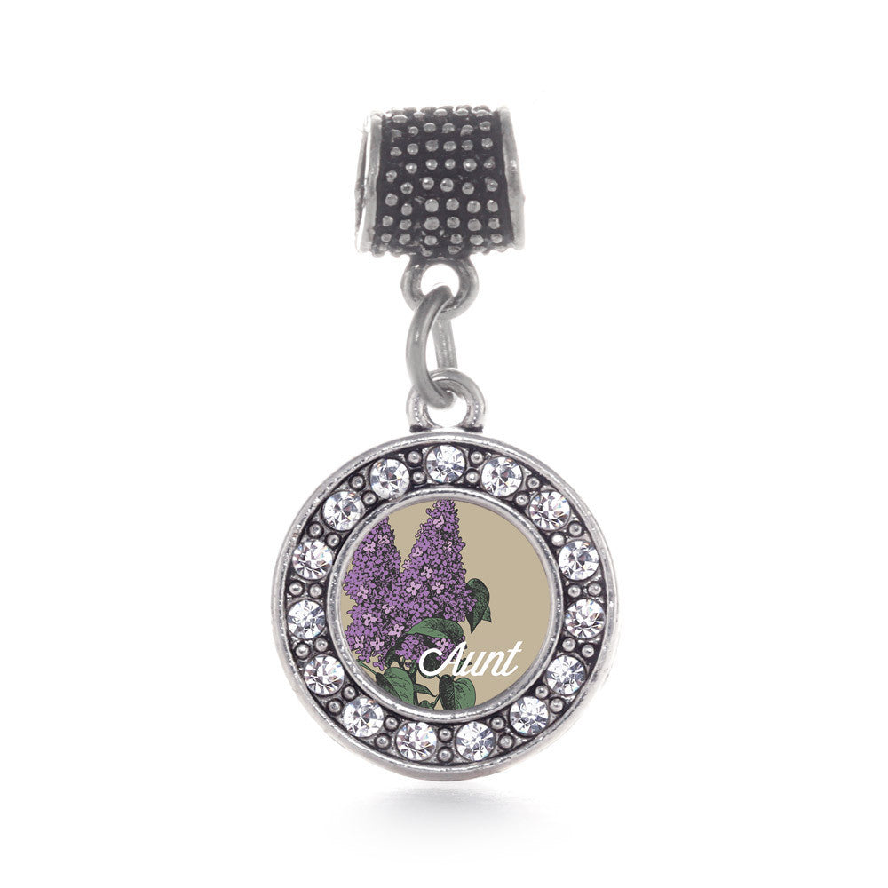 Aunt Lilac Flower Circle Charm