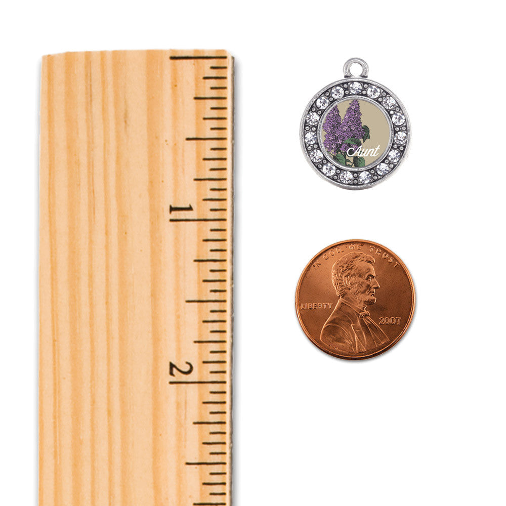 Aunt Lilac Flower Circle Charm