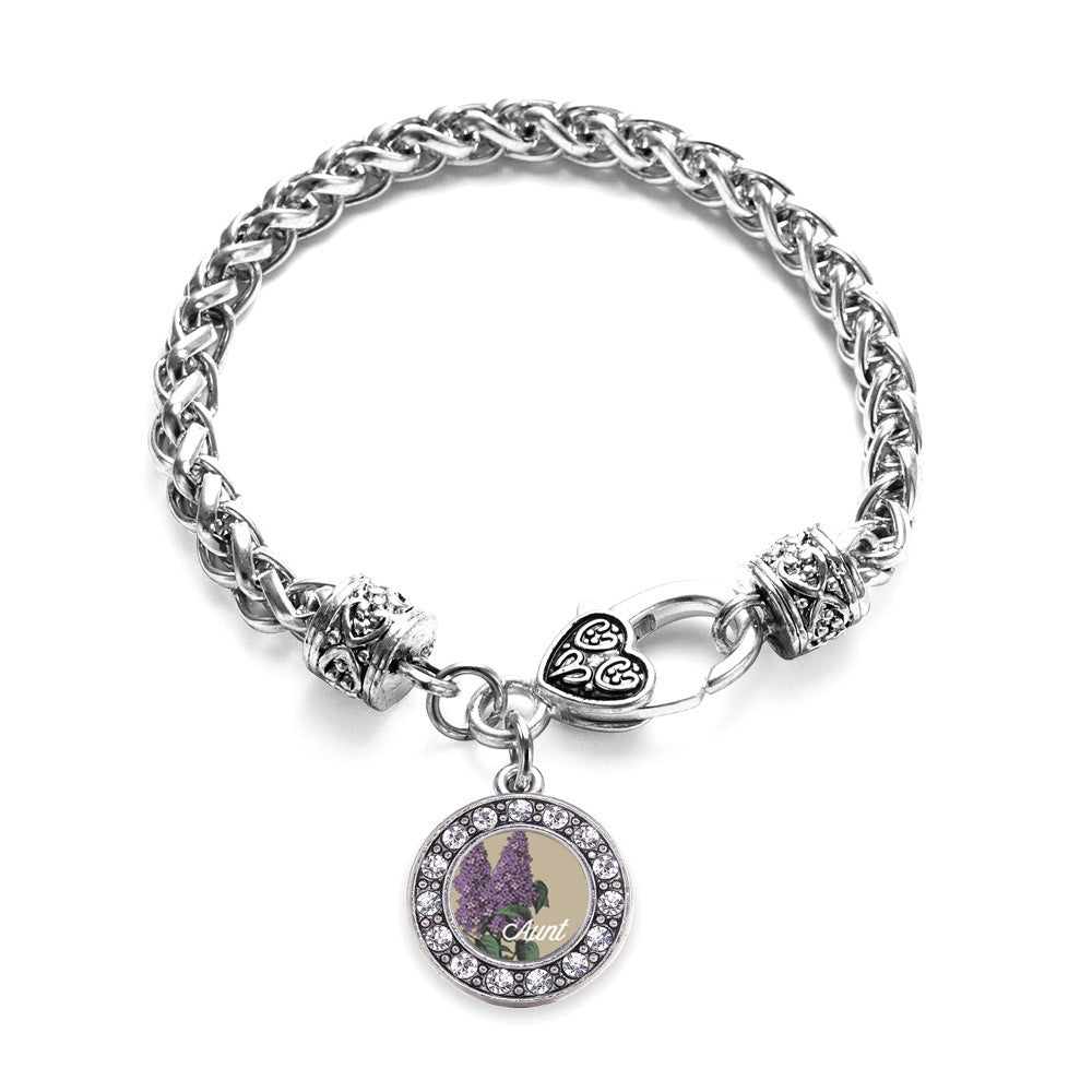 Aunt Lilac Flower Circle Charm