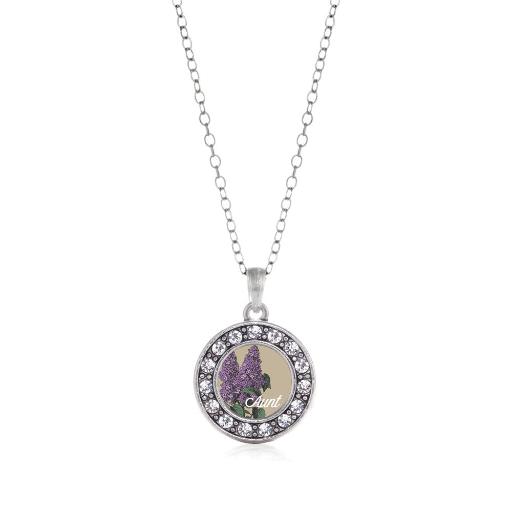 Aunt Lilac Flower Circle Charm
