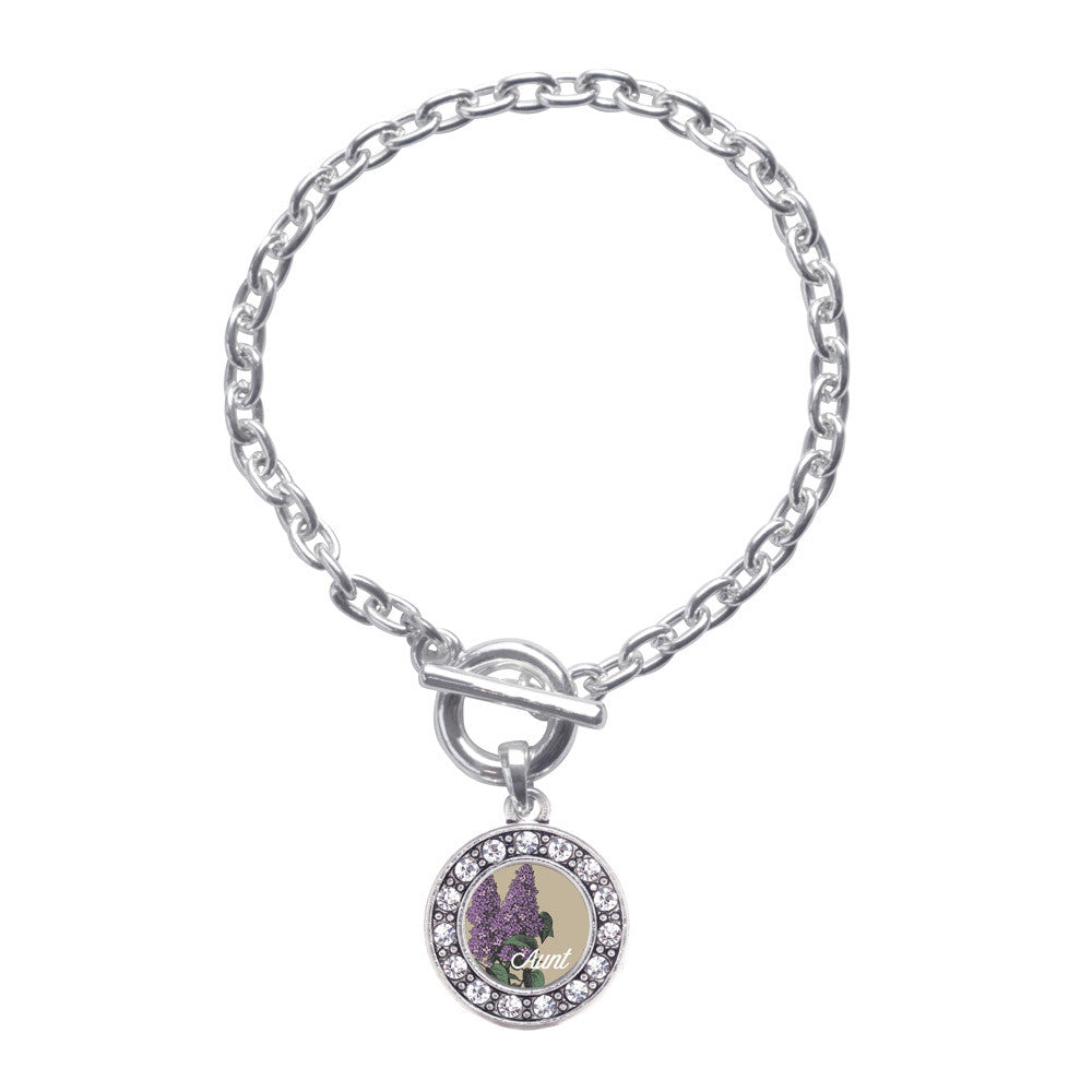 Aunt Lilac Flower Circle Charm