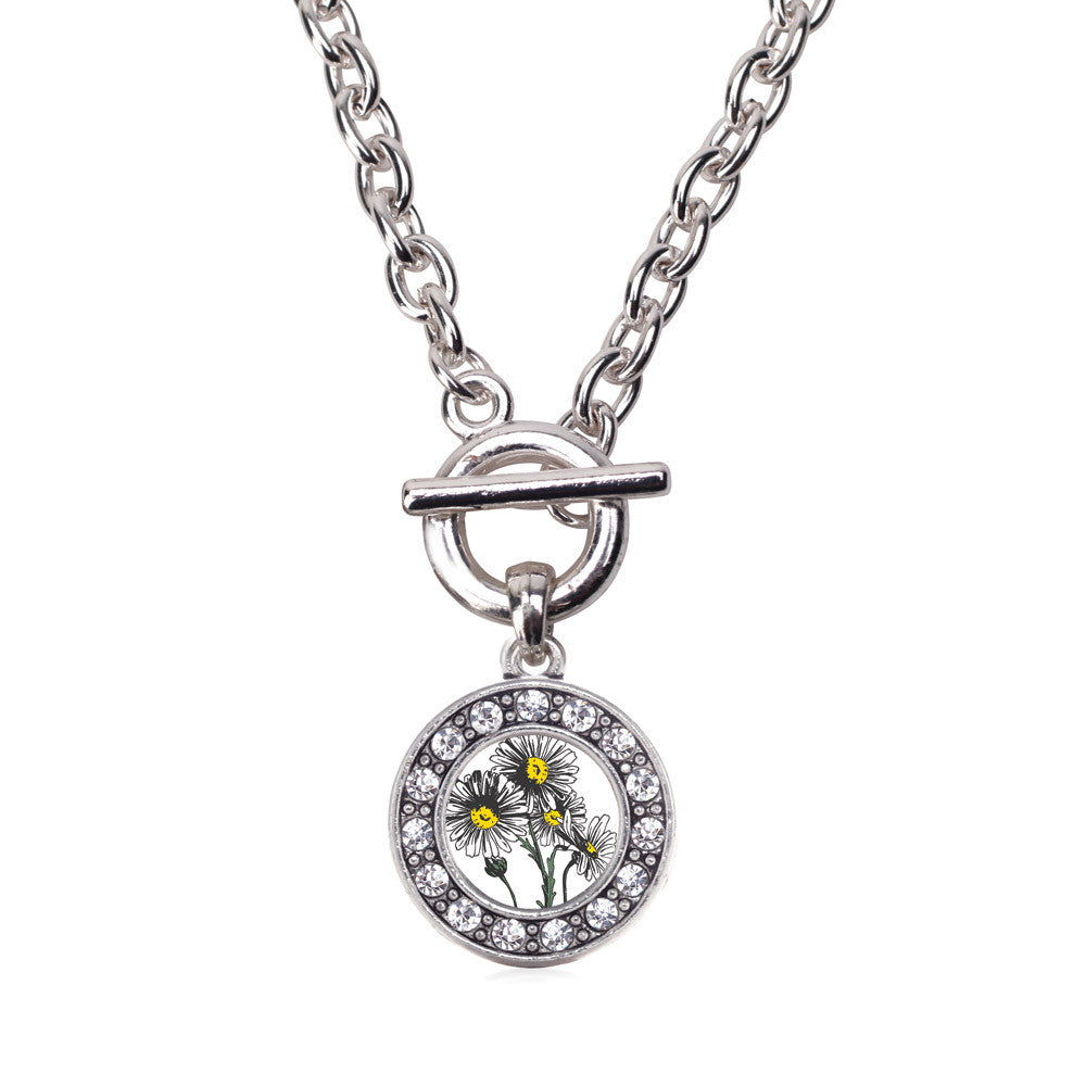 Daisy Flower Circle Charm
