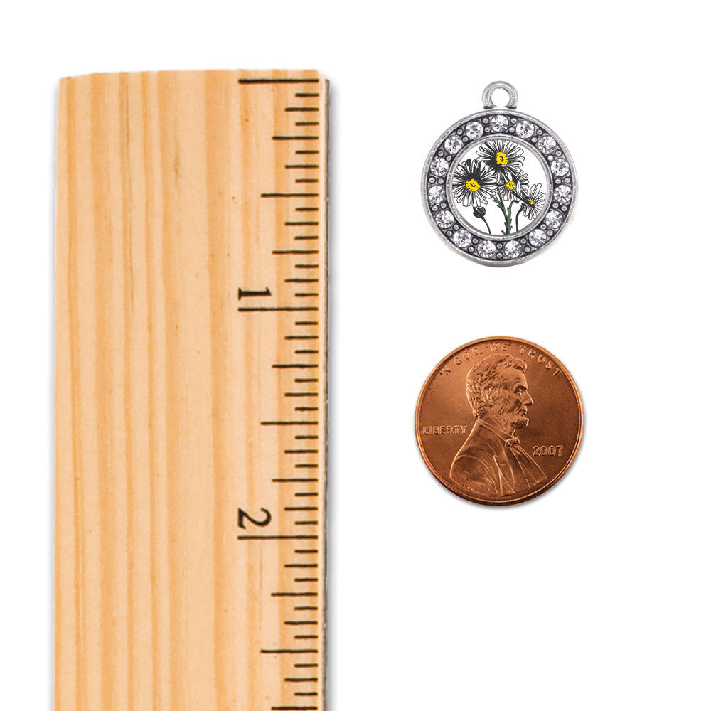 Daisy Flower Circle Charm