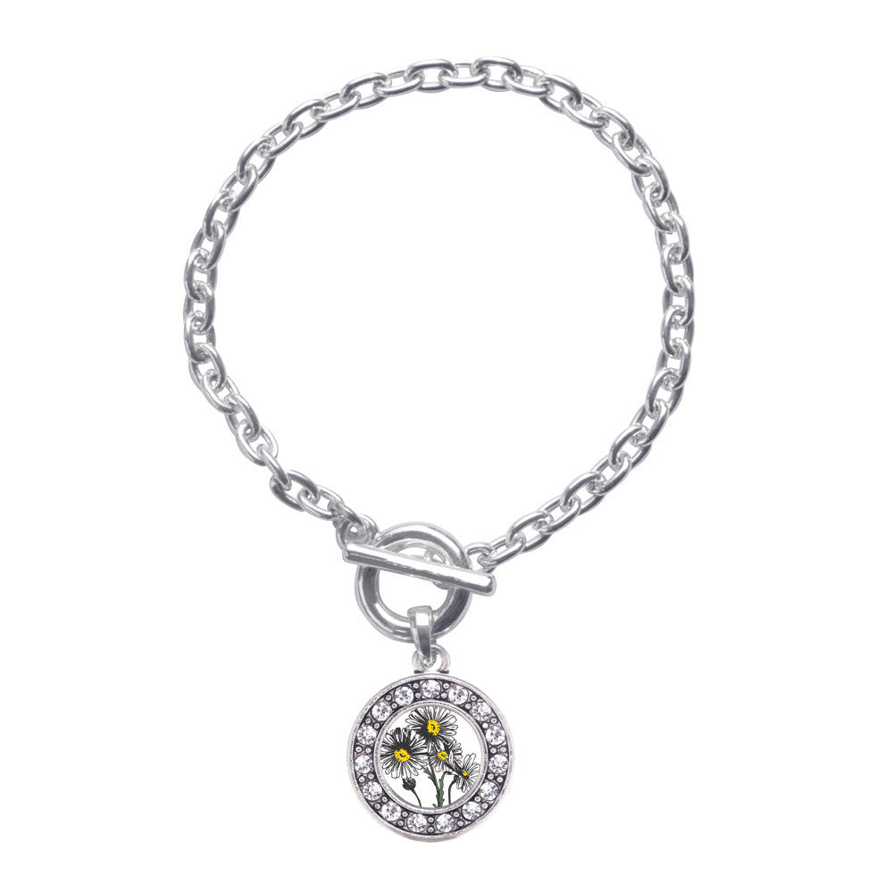 Daisy Flower Circle Charm