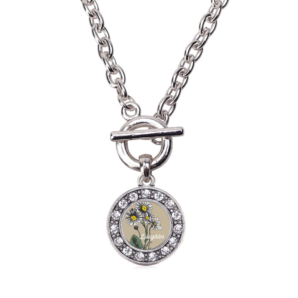 Daughter Daisy Flower Circle Charm