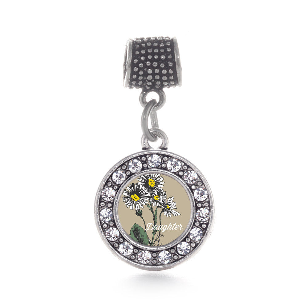 Daughter Daisy Flower Circle Charm