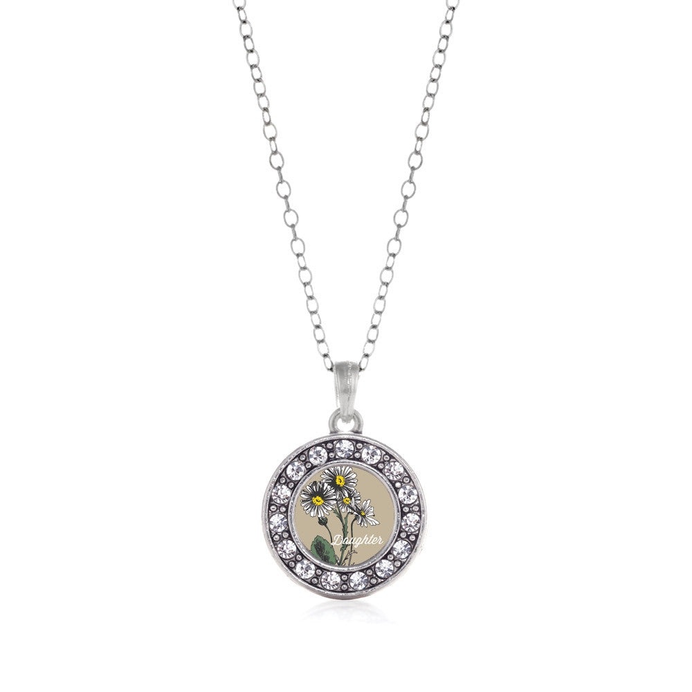 Daughter Daisy Flower Circle Charm