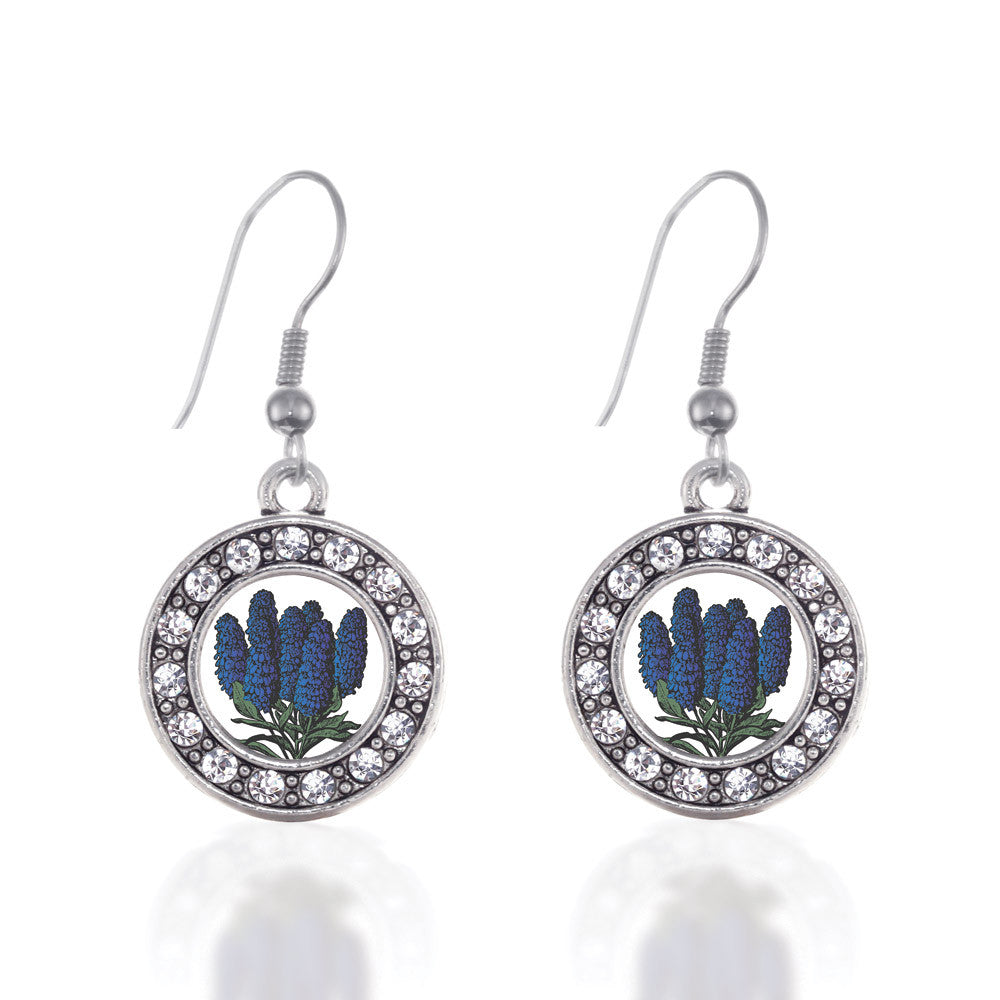 Delphinium Flower Circle Charm