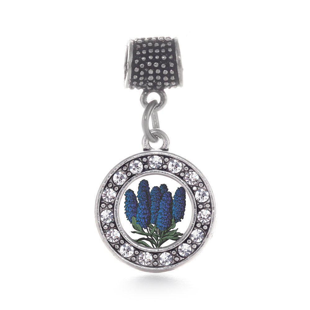 Delphinium Flower Circle Charm