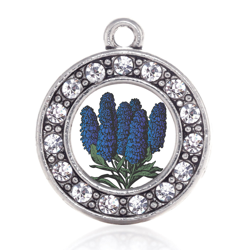 Delphinium Flower Circle Charm