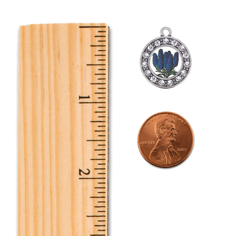 Delphinium Flower Circle Charm