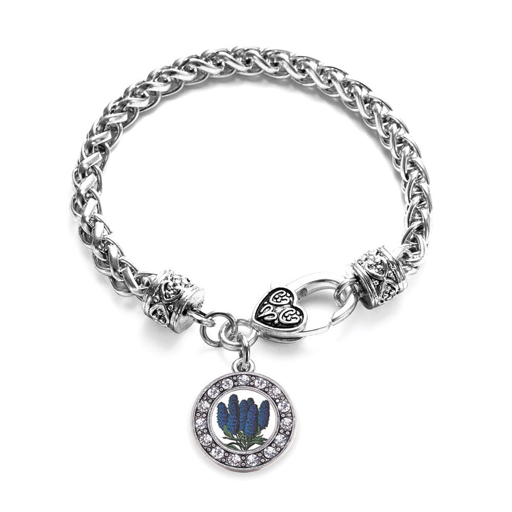 Delphinium Flower Circle Charm