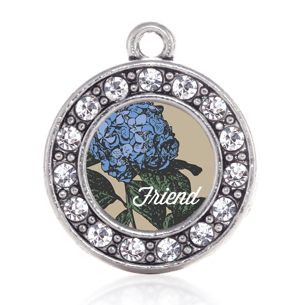 Friend Hydrangea Flower Circle Charm