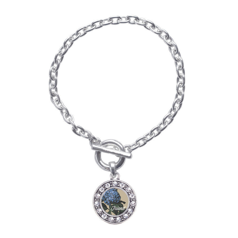 Friend Hydrangea Flower Circle Charm