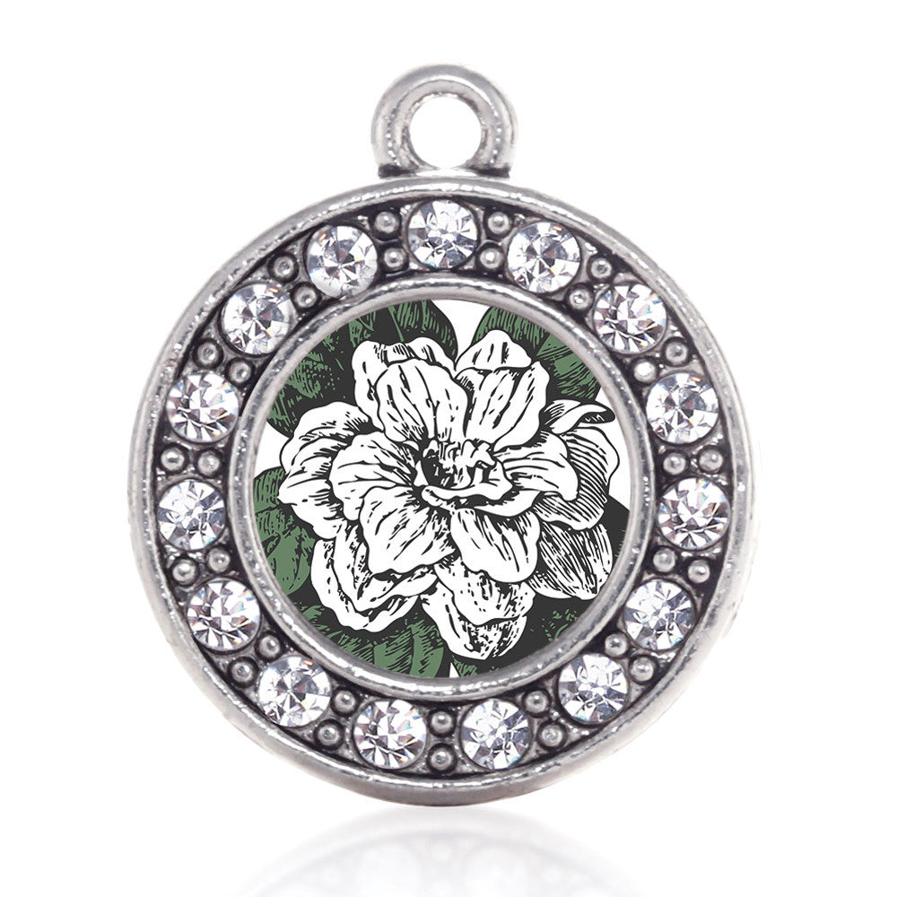 Gardenia Flower Circle Charm