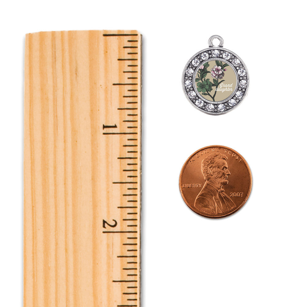 Grand Daughter Apple Blossom Flower Circle Charm