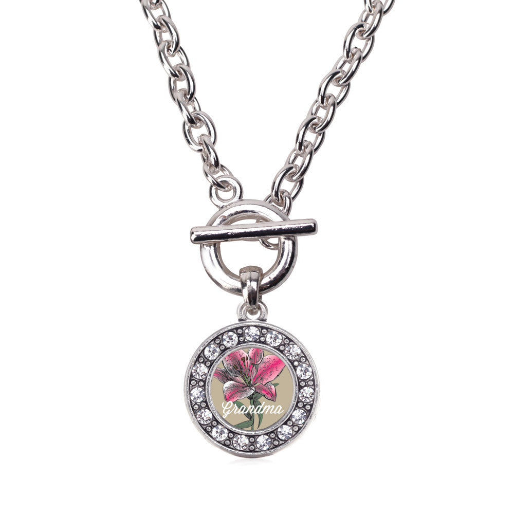 Grandma Lily Flower Circle Charm