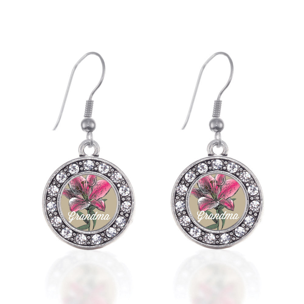 Grandma Lily Flower Circle Charm