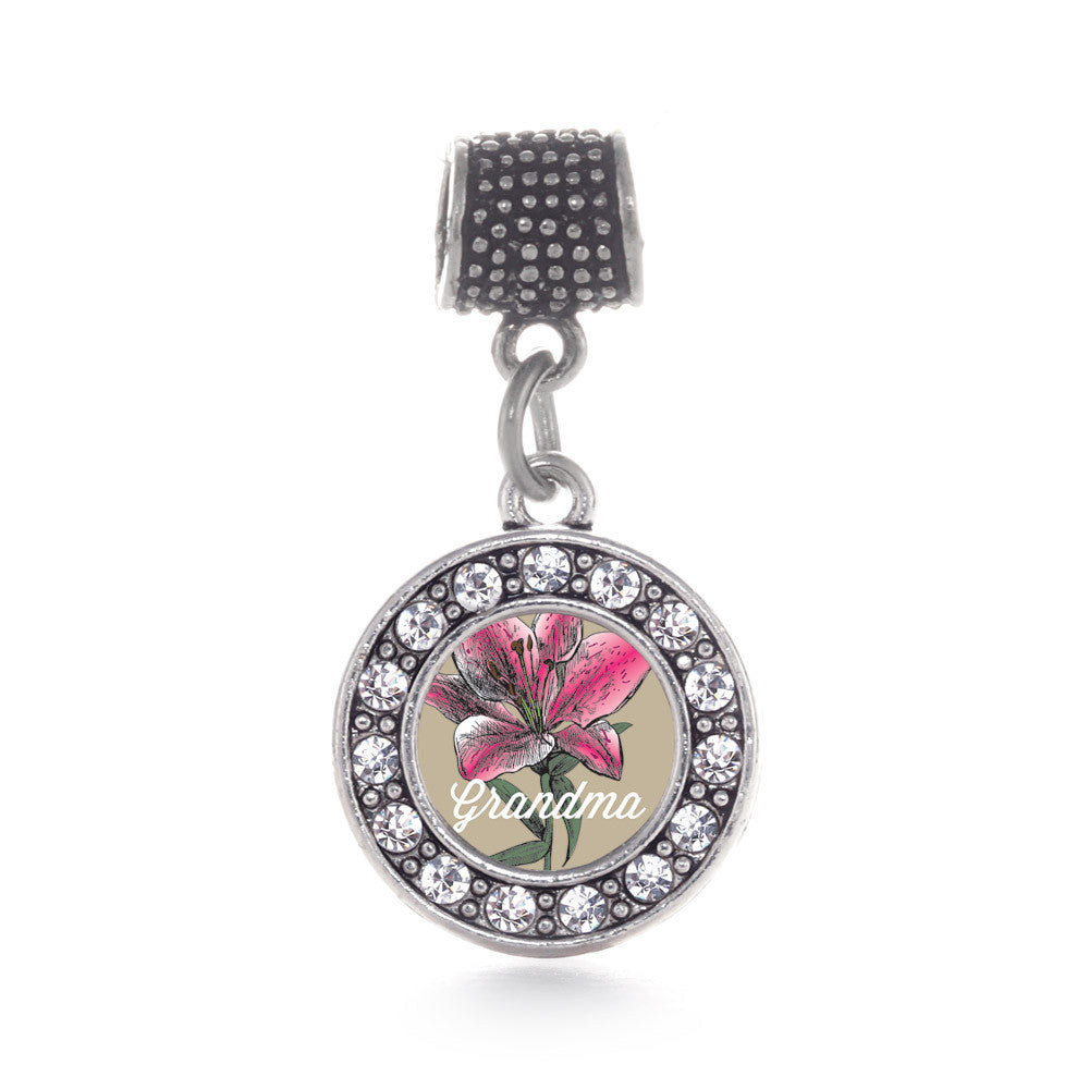 Grandma Lily Flower Circle Charm