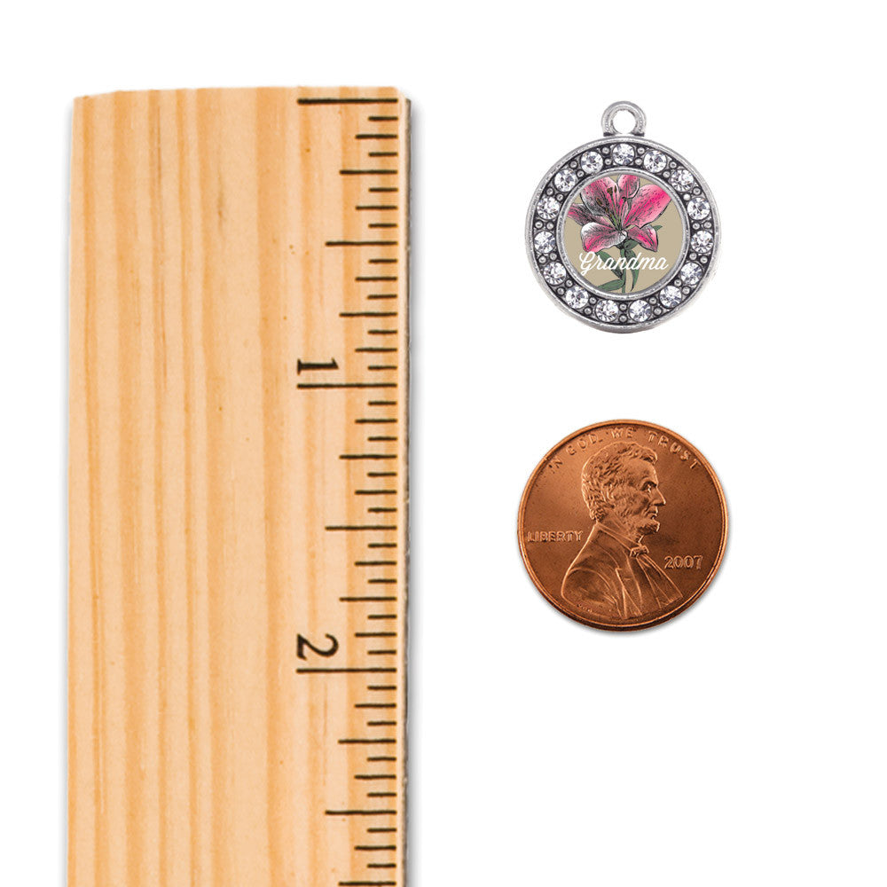 Grandma Lily Flower Circle Charm